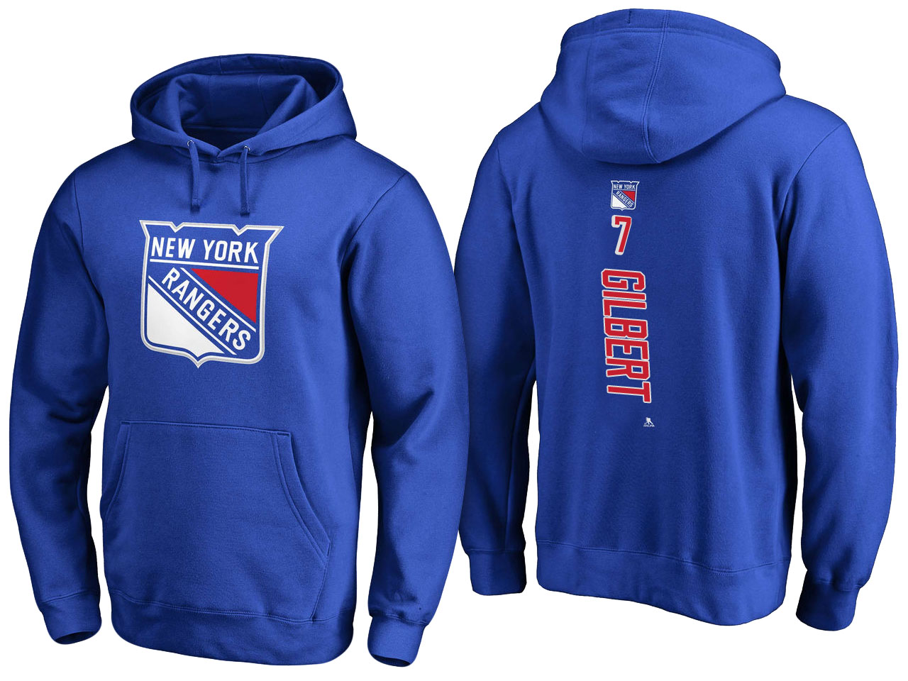 NHL Men New York Rangers 7 Gilbert blue Adidas Hoodie